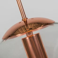 Art deco hanglamp koper met helder glas 30 cm - Ball 30