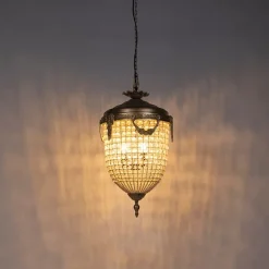 Art Deco hanglamp kristal 40cm goud - Cesar