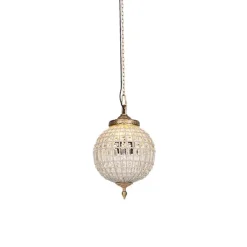 Art Deco hanglamp kristal met goud 35 cm - Kasbah