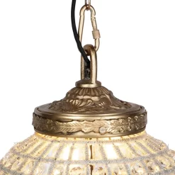 Art Deco hanglamp kristal met goud 35 cm - Kasbah