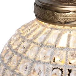 Art Deco hanglamp kristal met goud 35 cm - Kasbah