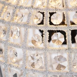 Art Deco hanglamp kristal met goud 35 cm - Kasbah