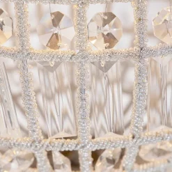 Art Deco hanglamp kristal met goud 35 cm - Kasbah