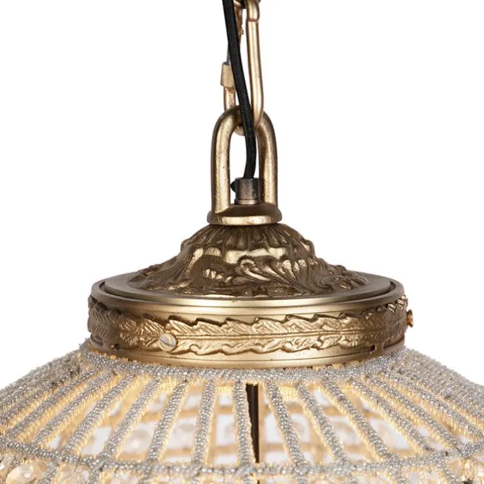 Art Deco hanglamp kristal 50cm goud - Kasbah