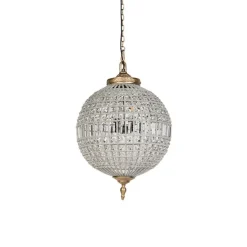 Art Deco hanglamp kristal 50cm goud - Kasbah