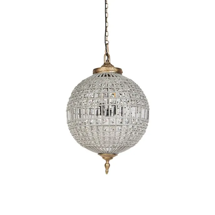 Art Deco hanglamp kristal 50cm goud - Kasbah