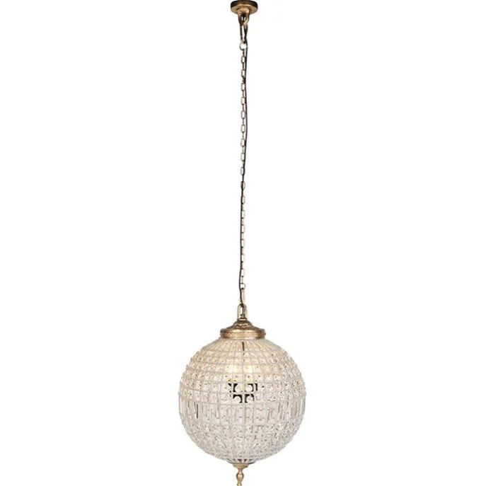 Art Deco hanglamp kristal 50cm goud - Kasbah