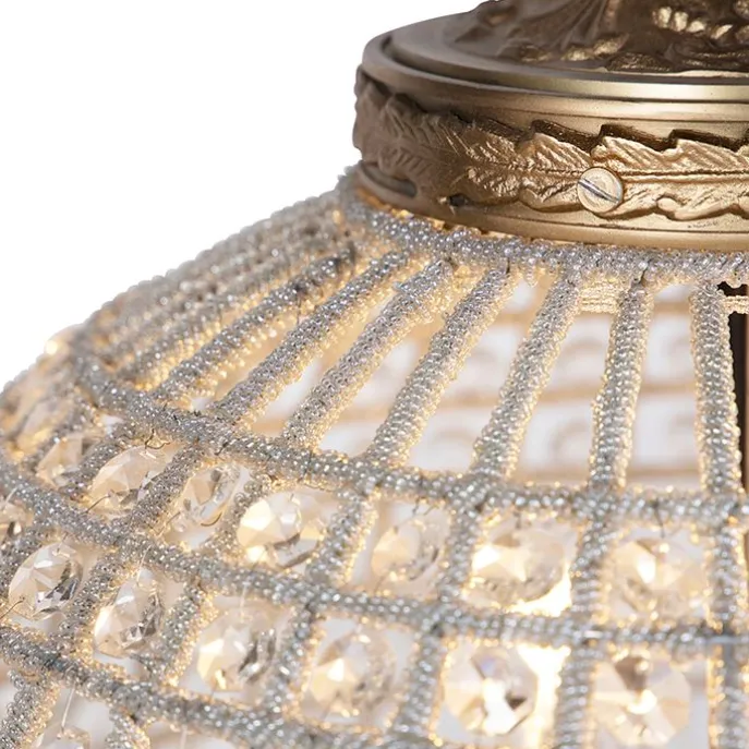 Art Deco hanglamp kristal 50cm goud - Kasbah