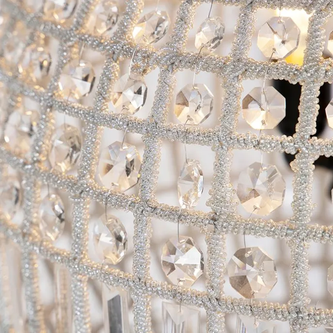 Art Deco hanglamp kristal 50cm goud - Kasbah