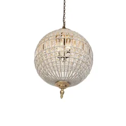 Art Deco hanglamp kristal 50cm goud - Kasbah