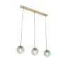 Art deco hanglamp messing met groen glas 3-lichts - Pallon