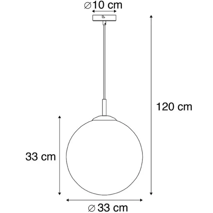 Art Deco hanglamp messing met oceaanblauw glas 33 cm - Pallon