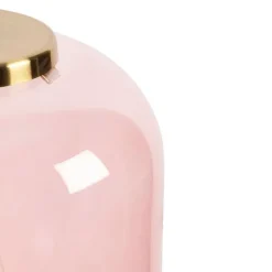 Art Deco hanglamp messing met roze glas - Bliss