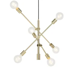 Art Deco hanglamp messing 6-lichts - Sydney