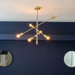 Art Deco hanglamp messing 6-lichts - Sydney