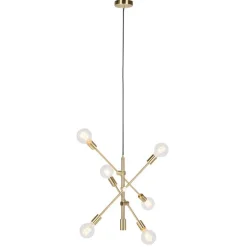 Art Deco hanglamp messing 6-lichts - Sydney