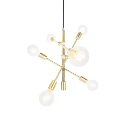 Art Deco hanglamp messing 6-lichts - Sydney