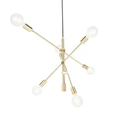 Art Deco hanglamp messing 6-lichts - Sydney