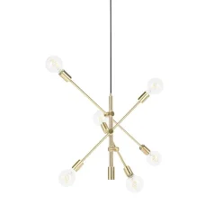 Art Deco hanglamp messing 6-lichts - Sydney