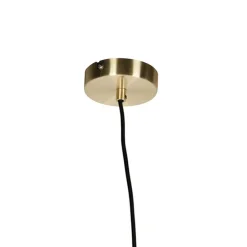 Art deco hanglamp messing met oceaanblauw glas 20 cm - Pallon