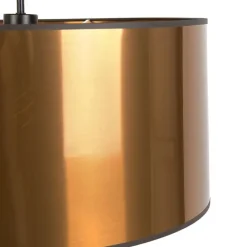 Art Deco hanglamp wit met koperen kap 50 cm - Combi 1