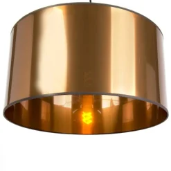 Art Deco hanglamp wit met koperen kap 50 cm - Combi 1