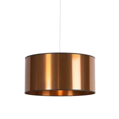 Art Deco hanglamp wit met koperen kap 50 cm - Pendel