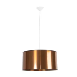 Art Deco hanglamp wit met koperen kap 50 cm - Pendel