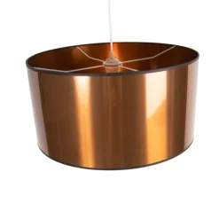 Art Deco hanglamp wit met koperen kap 50 cm - Pendel