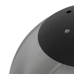 Art deco hanglamp zwart en smoke glas 3-lichts - Pallon