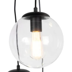 Art deco hanglamp zwart 7-lichts - Pallon