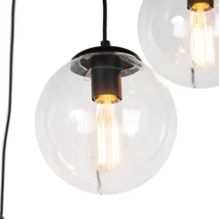 Art deco hanglamp zwart 7-lichts - Pallon