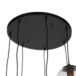 Art deco hanglamp zwart 7-lichts - Pallon