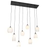 Art Deco hanglamp zwart met opaal glas 8-lichts - Hanne