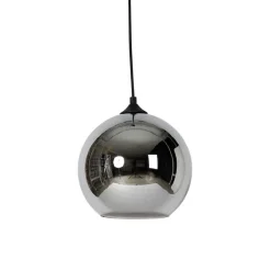 Art deco hanglamp zwart met smoke glas - Wallace