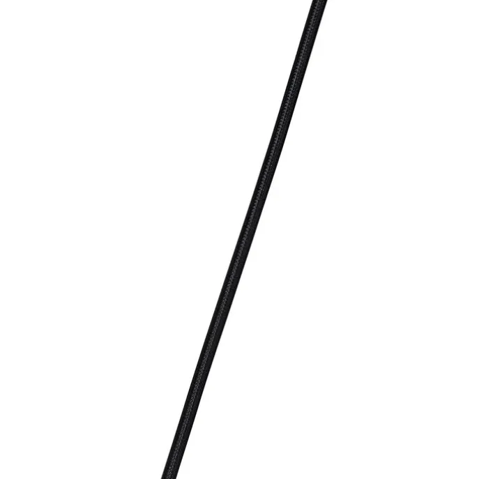 Art deco hanglamp zwart met smoke glas - Wallace