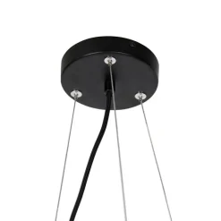 Art Deco hanglamp zwart met smoke glas 12-lichts - David