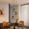 Art deco hanglamp zwart met smoke glas 3-lichts - Douglass