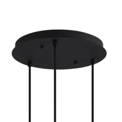 Art deco hanglamp zwart met smoke glas 3-lichts - Douglass