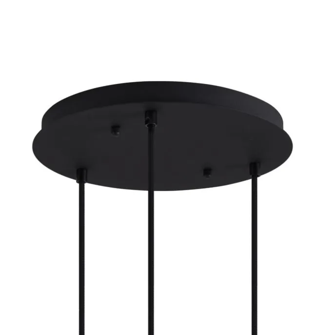 Art deco hanglamp zwart met smoke glas 3-lichts - Douglass