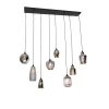 Art deco hanglamp zwart met smoke glas 8-lichts - Hanne