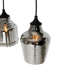 Art deco hanglamp zwart met smoke glas 8-lichts - Hanne