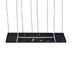 Art deco hanglamp zwart met smoke glas 8-lichts - Hanne