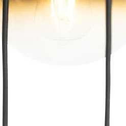 Art deco hanglamp zwart met goud glas 7-lichts - pallon