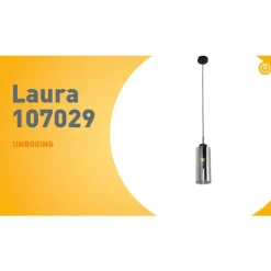 Art Deco hanglamp zwart met smoke glas - Laura