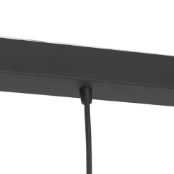 Art Deco hanglamp zwart met glas smoke langwerpig 3-lichts - Busa