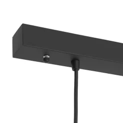 Art Deco hanglamp zwart met glas smoke langwerpig 3-lichts - Busa