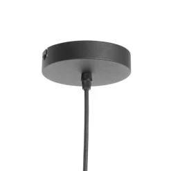 Art deco hanglamp zwart met goud glas 33 cm - pallon