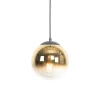 Art deco hanglamp zwart met goud glas 20 cm - Pallon