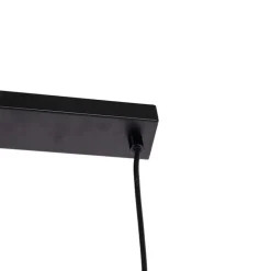 Art Deco hanglamp zwart met smoke en goud 10-lichts - Wess